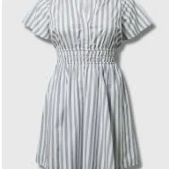 Torrid women’s Sz 1X blue& white Striped Skater Mini Dress summer - Picture 4 of 12